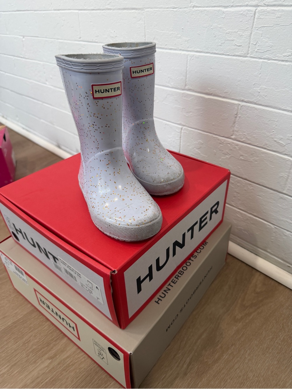 Kids Rain Boots on Boxes